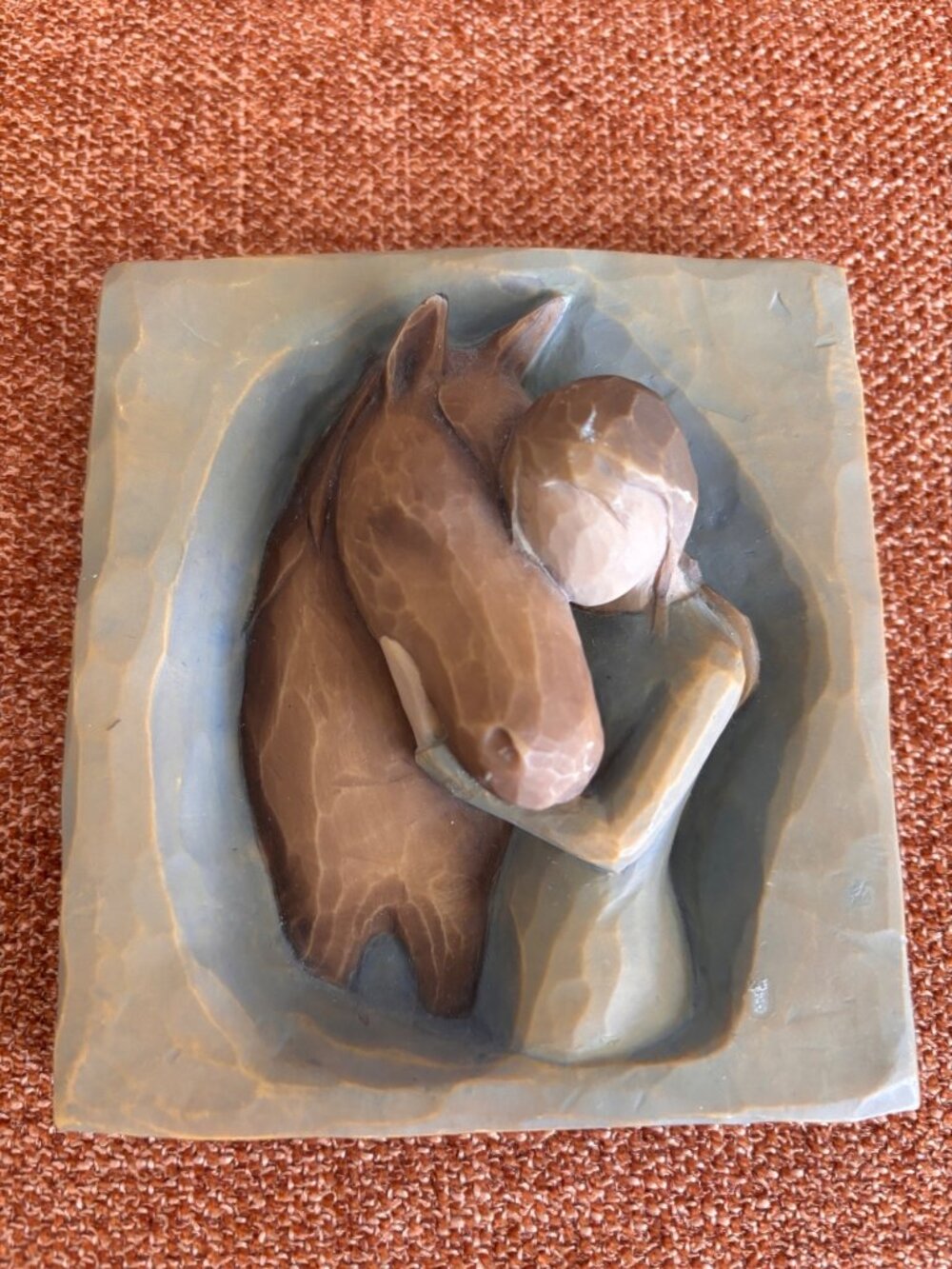 Willow Tree Quiet Strength-Carved Horse And Girl Wall Plaque Rustic-Art 2005